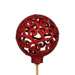 Stick Christmas Ball Jõulukuul Balroque Glitter Red Ø6cm h50cm