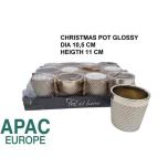 Cer pot Christmas glossy Ø10,5cm H11cm