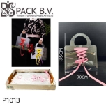 Bag Transparent Pink Bow (30x35cm) 1TK