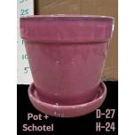 Cer Pot Schotel Pink Ø27 h24cm