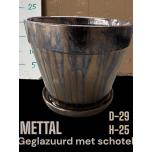 Cer Pot Metal Ø29 h25cm