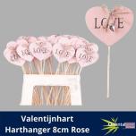 Stick Heart Süda Ø8cm Love Pink Wood with Bow 60cm