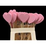 Stick Heart Süda Ø8 Mat Pink Wood 60cm 