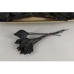 Dried Palm Spear small Black 5pcs 40cm (pk)