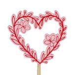 Stick Heart Süda Romeo Wood Pink Ø8cm 50cm