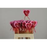 Stick Heart Süda Felt Pink/Red Ø7cm 50cm