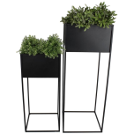 Planter Urban escape Metal Black L 98x37x37cm