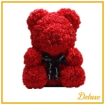 Bear Karu Roses Red with Black Bow 40cm