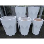 Cer Pot Terracotta White Washed (Set of 3)