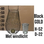 Candle Holder Latern Black Gold Ø22 h52cm