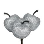 Stick Apple Õun x3 Silver+Glitter Ø4cm 50cm