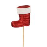 Stick Christmas Boot Jõuluvana saabas Red+Glitter 8,5cm 50cm