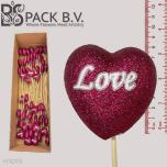 Stick Heart Süda Ø8cm Glitter Love Pink 50cm