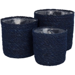 Basket Korv Blue 20x20x18cm (Set of 3)