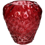 Vase Strawberry Glass Red 19x18,5x20cm