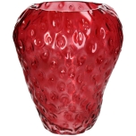 Vase Strawberry Glass Red 21,5x21,5x26cm